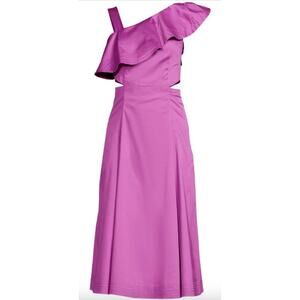 Veronica Beard Beilla Ruffle A Line Dress Vivid Orchid size 6